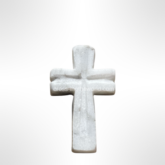 Prayer Cross - Carrara Marble (2 inch)